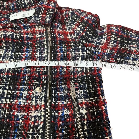 IRO Sloane Women's Tweed Moto Plaid Multicolor Jacket Size 40 IT (US Small) - Picture 7 of 8